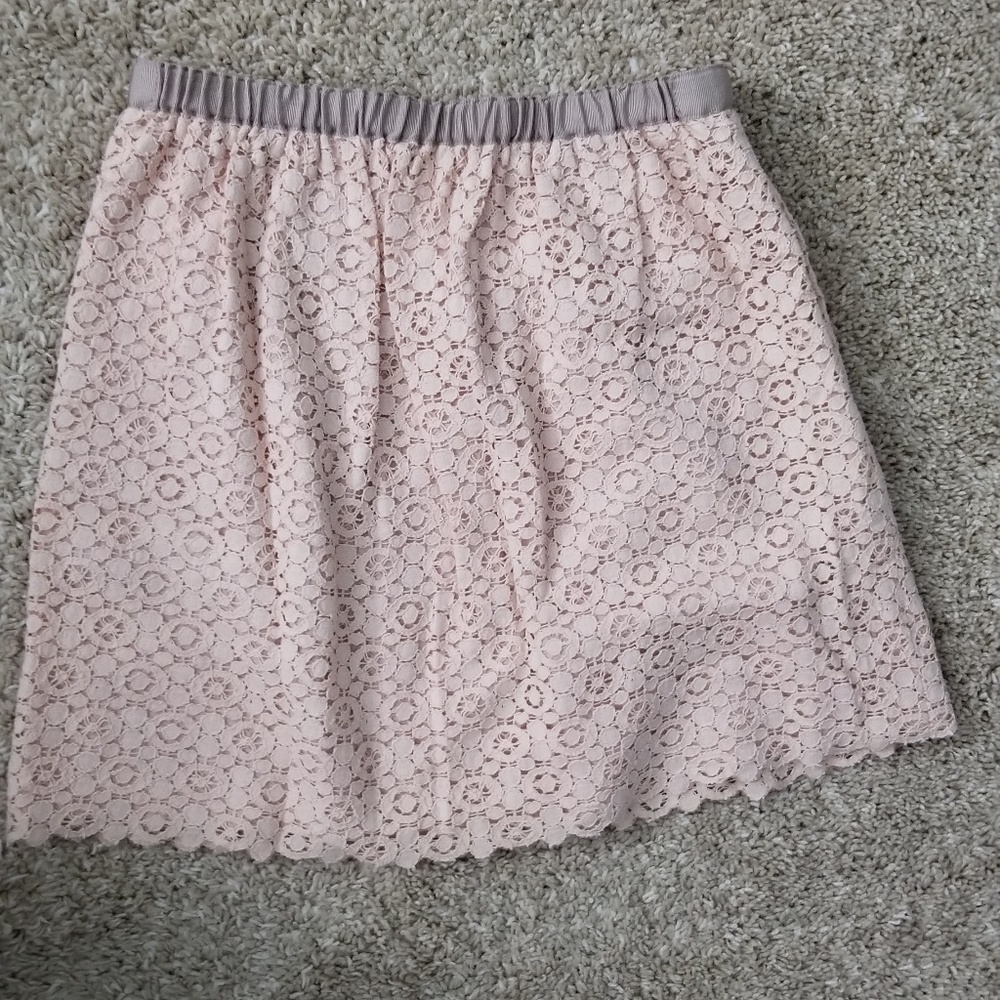 J CREW pink lace mini skirt - 2